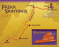 A map of the Friars’ route 