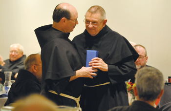 Father Jim Kent, O.F.M., Conv. with Father Bernie Zajdel, O.F.M., Conv.